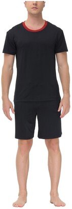 Men's Moisture-Wicking Crewneck T-Shirt & Shorts Pajama Set