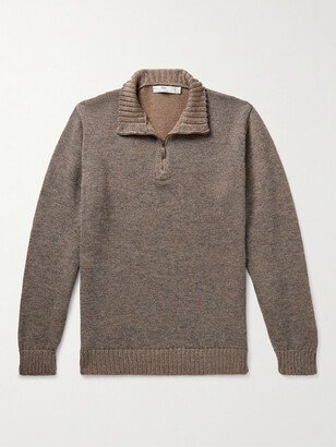 Alpaca, Merino Wool, Cashmere and Silk-Blend Half-Zip Sweater