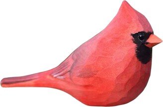 Handmade Northern Cardinal Figurines, Custom Wood Ornament, Carved Wooden Bird Sculpture, Table Desk Shelf Decor, Birthday Gift