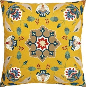 Dunelm furn. Folk Flora Outdoor Cushion Yellow/Green/Red