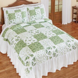 Collections Etc Alicia Patchwork Ruffle Border Bedspread