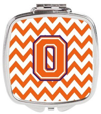 CJ1062-OSCM Letter O Chevron Orange & Regalia Compact Mirror