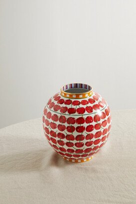 Bubble Gold-plated Porcelain Vase - Red