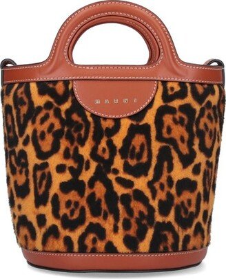 Leopard Printed Small Bucket Bag