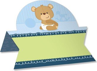 Big Dot Of Happiness Baby Boy Teddy Bear - Baby Shower Buffet - Table Setting Name Place Cards 24 Ct