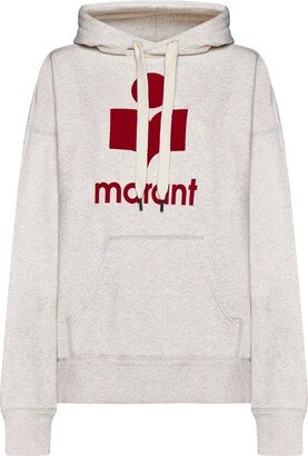 Logo-Printed Long-Sleeved Drawstring Hoodie