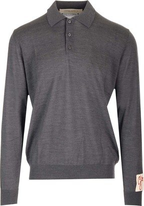 Grey Polo Shirt In Wool