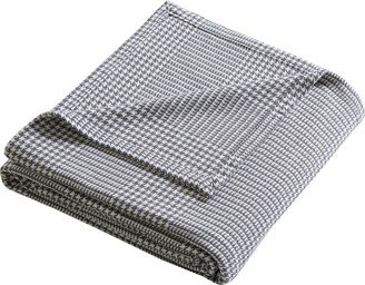 Closeout! Houndstooth Stripe Dobby Cotton Twin Blanket