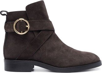 Buckled Suede Boots