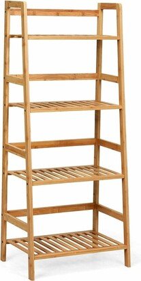 4-Tier Bamboo Ladder Shelf-Natural - 19 x 12.5 x 45