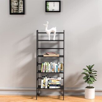 BESTCOSTY 4 Tier Ladder Shelf, Bamboo Bookshelf for Bedroom & Living Room