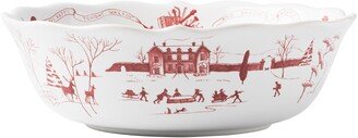 Country Estate Winter Frolic Ruby 10-Inch Serving Bowl