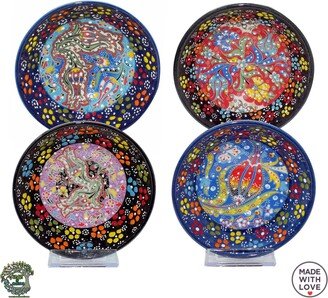 4x Large Ceramic Bowls Set Decorative Turkish Breakfast Salad Tapas Snack Pasta Cookie Serving Bowl Gift | 5 - 12 cm