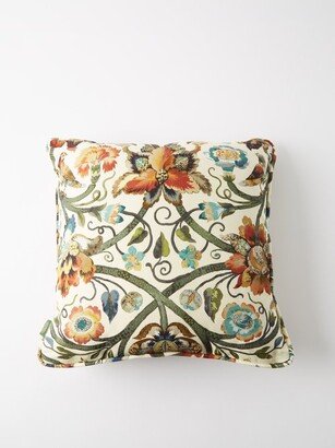 Gaia Floral-print Linen-blend Cushion