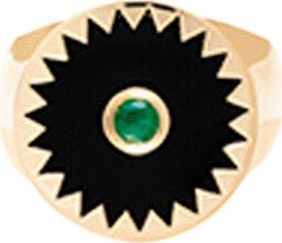 Carolina Neves Onyx and Emerald Signet Ring