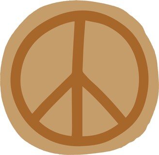 Peace Sign Pillow - Peach | Kids Room Decor Hippie Rust Symbol Cushion