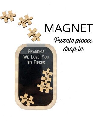 Gifts For Grandma Mom Nana Puzzle Magnet Personalized Gift Grandparent Grandchildren's Names Love You To Pieces Nonna Memaw