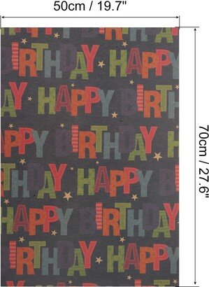 Unique Bargains Birthday Wrapping Paper, 20 x 28 Inch for Wedding, Parties 6 Pcs - Multi Color