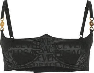 Medusa Head Motif Allover-Printed Bra