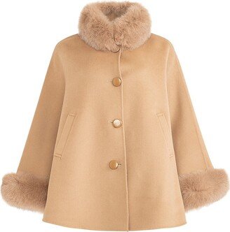 Made For Generations™ Toscana Shearling Cashmere Blend Cape