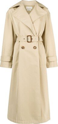 Cocoon-Sleeved Belted Trench Coat