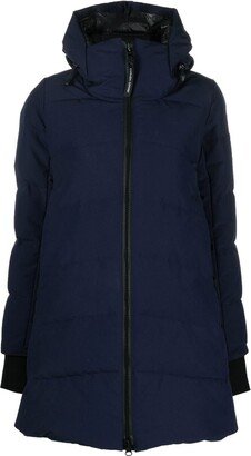 Logo-Patch Sleeve Padded Coat