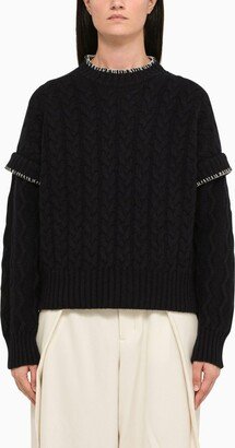 Margaux Lonnberg Deacon navy wool crew-neck sweater