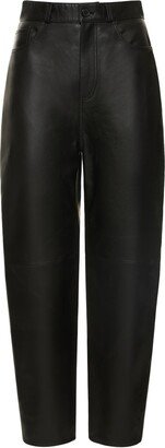 Tapered leather pants