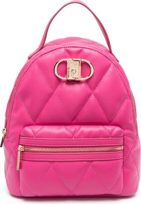 Logo-Plaque Quilted Backpack-AC