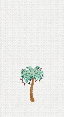 Palm Tree With Lights Waffle Weave Cotton Kitchen Towel