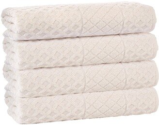 Glossy Turkish Cotton Hand Towel - Set of 4