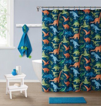 Kate Aurora Montauk Accents Complete 5 Piece Juvi Dinosaurs Themed Fabric Shower Curtain Bathroom Set