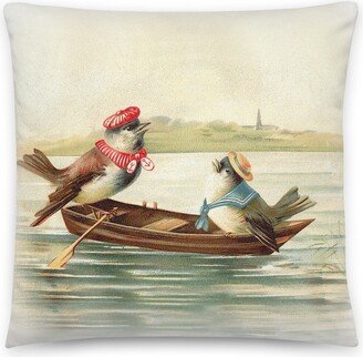 The Courtship Vintage Birds On Rowboat/New House Gift Home Decor Decorator Pillows Accent Includes Insert