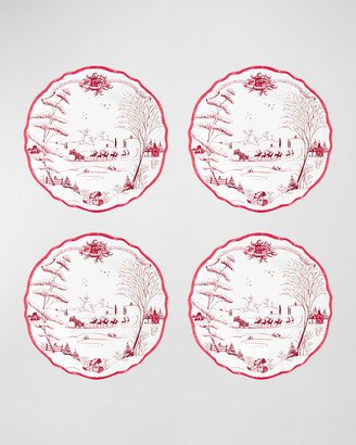 Country Estate Winter Frolic Melamine Dessert/Salad Plates, Set of 4