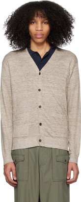 Beige Y-Neck Cardigan