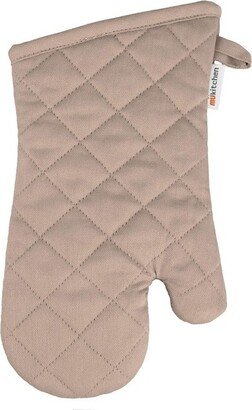 MU Kitchen 100% Cotton Terry-Lined Oven Mitt, 13-Inch, Flax