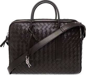 Avenue MediaBottega Veneta All-Over Intrecciato Pattern Travel Bagum Briefcase