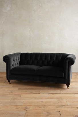 Velvet Lyre Chesterfield Petite Sofa, Hickory