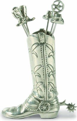 Pewter Western Cowboy Boot Cheese Pick - Set of 6