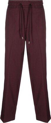 Drawstring-Waist Straight-Leg Trousers-AF