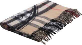 Check Print Multicolor Cashmere Scarf