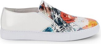 Buddy Floral Leather Slip-On Sneakers