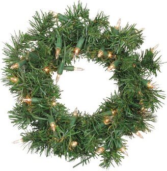 Northlight 10 Prelit Deluxe Windsor Pine Artificial Christmas Wreath - Clear Lights