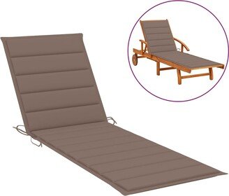 Sun Lounger Cushion Taupe 78.7x19.7x1.2 Oxford Fabric - 78.7 x 19.7 x 1.6