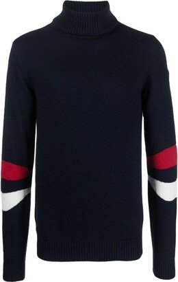 Stripe-Print Roll-Neck Jumper-AA