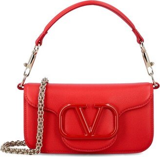 VLogo Plaque Foldover Top Shoulder Bag-AD