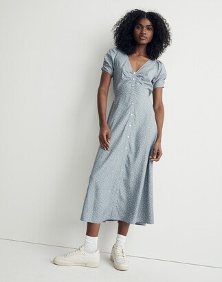 Leedra Button-Front Midi Dress in Dot