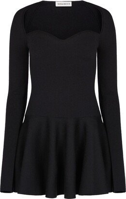 Sweetheart-Neck Flared Minidress