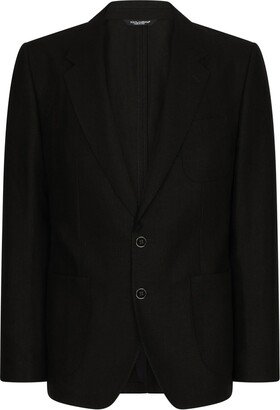 Deconstructed single-breasted linen blazer