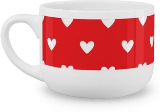 Mugs: Love Hearts - Red Latte Mug, White, 25Oz, Red